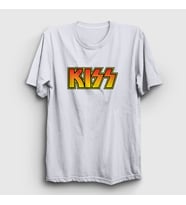 Presmono Unisex Sarı Logo Kiss T-Shirt 91071tt (Beyaz)