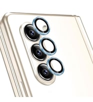 Microsonic Samsung Galaxy Z Fold 5 Tekli Kamera Lens Koruma Camı Yeşil (Mavi)