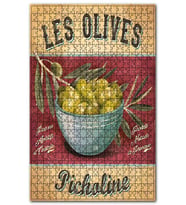 Cakapuzzle Picholine Zeytin Afişi Görseli Puzzle Yapboz MDF (Ahşap) (255 Parça)