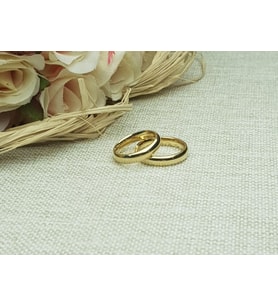 Düz Bombeli Gümüş Alyans 4 mm (Gold)