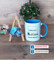 Laborant Kupa Bardak Beyaz ve Fotoğraflı Ahşap Anahtarlık Hediye (Model 4)