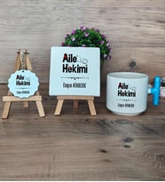 Aile Hekimi Hediye Seti Kupa Bardak T Kulplu, Dekoratif Taş, Anahtarlık Doktora Tıp Bayramı Hediyesi (Model 3)