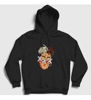 Presmono Unisex Gri Melting XXXTentacion Kapüşonlu Sweatshirt 48212tt (Siyah)