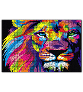 Cakapuzzle  Aslan Pastel Renkli Artwork  Puzzle Yapboz MDF (Ahşap) (255 Parça)
