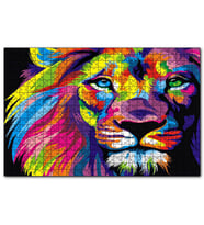 Cakapuzzle  Aslan Pastel Renkli Artwork  Puzzle Yapboz MDF (Ahşap) (255 Parça)