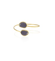 Kadir Jewellery 22 Ayar Altın Kaplama Zirkon Taşlı Ayarlanabilir Trend Bilezik (Mor)
