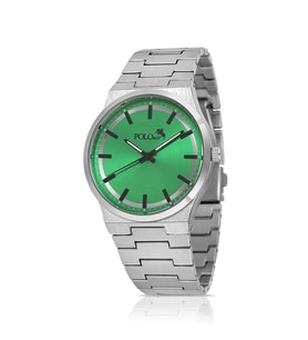 Polo Air Klasik Metal Kordon Erkek Kol Saati PL-0916Ex (Açık Yeşil-Gümüş)