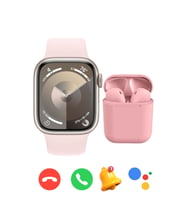 Iphone 11 Uyumlu Watch 9 Series T900 Pro Max Akıllı Saat + Inpods i12 Bluetooth Kulaklık (Pembe)