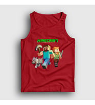 Presmono Unisex Beyaz Miners Minecraft Atlet 29467tt (Kırmızı)