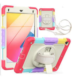 Apple iPad 6. Nesil 9.7" Kılıf Renkli Strap Zırh Case 2018 A1893 A1954 (Kırmızı)