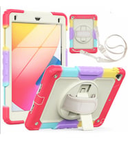 Apple iPad 6. Nesil 9.7" Kılıf Renkli Strap Zırh Case 2018 A1893 A1954 (Kırmızı)
