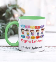 Sınıf Öğretmeni Tasarımlı Kişiye Özel Kupa Bardak (Yeşil)