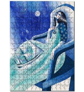 Cakapuzzle Kadın Eteğinde Yelkenli Gemi Illütirasyon  Puzzle Yapboz MDF (Ahşap) (500 Parça)