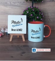Müdür Yardımcısı Dekoratif Taş, Kupa Bardak Kırmızı Hediye Öğretmenler Günü Hediyesi (Model 12)
