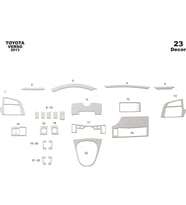 Meriç® Toyota Verso Ön Torpido Kaplama Maun 23 Parça 2013-› (Alüminyum)