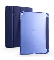 iPad 10.2 2021 (9.Nesil) Kılıf Tri Folding Kalem Bölmeli Standlı (Lacivert)