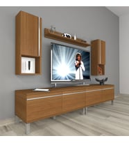 Decoraktiv Eko 5220TA Mdf Krom Ayaklı Tv Ünitesi Tv Sehpası (Ceviz)
