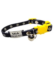 Güvenlik kilitli ( safety click ) Kedi tasması, kedi künyesi, kedi isimlik, sallanmayan kedi künyesi, isimli kedi tasması (Siyah)