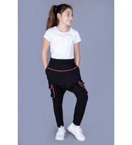 Toontoy Kız Çocuk İki Yanı Cepli  Eşofman Alt (Fuşya)