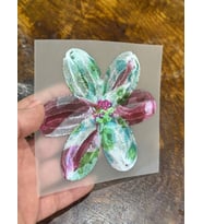 11X11 CM ÜTÜ İLE YAPIŞAN 3 BOYUTLU ÇİÇEK TRANSFER BASKI ARMA (Pembe)
