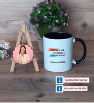 Teknoloji ve Tasarım Öğretmeni Kupa Bardak Beyaz ve Fotoğraflı Ahşap Anahtarlık Hediye (Model 11)