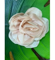 SATEN KABARTMA ÇİÇEK GİYİM DİKİŞ AKSESUARI ABİYE AKSESUARI ÇAP 22 CM (Pudra)
