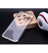 Galaxy A8 2018 Kılıf Dört Köşeli Lazer Silikon Kılıf (Gümüş)
