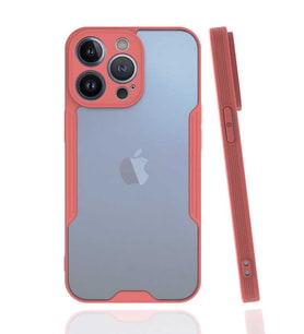 Apple iPhone 13 Pro Max Kılıf Kamera Korumalı Arkası Şeffaf Silikon (Pembe)