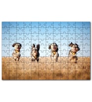 Cakapuzzle Kuru Otların Arasında Koşan Sevimli Terrier Puzzle Yapboz MDF (Ahşap) (1000 Parça)