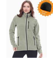 Ghassy Co. Kadın Tam Fermuarlı Polar Ceket 24 Renk (Vizon)