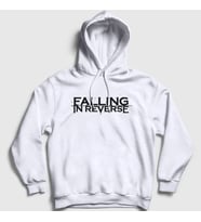 Presmono Unisex Beyaz Logo Müzik Falling In Reverse Kapüşonlu Sweatshirt 503400tt (Beyaz)