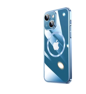 iPhone 14 Kılıf Wireless Şarj Özellikli Riksos Magsafe Silikon (Siyah)
