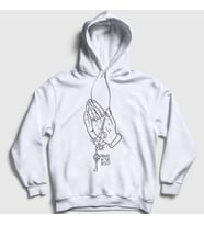 Presmono Unisex Beyaz Pray Panic! at the Disco Kapüşonlu Sweatshirt 73200tt (Beyaz)
