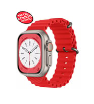 Ultra 2 Akıllı Saat Çelik Kordon Hediyeli Gri Kasa 49mm Nfc Bildirim Sesli Arama Özellikli LG68 (Kırmızı)