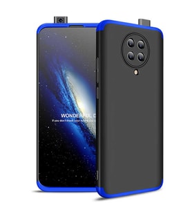 Xiaomi Redmi K30 Pro Kılıf 3 Parça Slim Sert Silikon Kapak AYS (Siyah-Mavi)