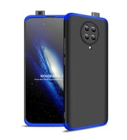 Xiaomi Redmi K30 Pro Kılıf 3 Parça Slim Sert Silikon Kapak AYS (Siyah-Mavi)