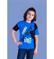 Toontoy Erkek Çocuk Garnili Cep Detaylı Tişört (Saks)