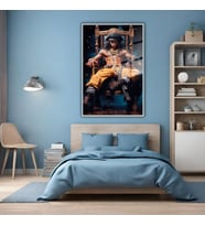 Metal Çerçeveli Temperli Cam Tablo One Piece Karakteri (Gümüş)