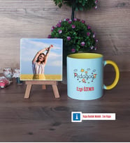 Pedagog Fotoğraflı Dekoratif Taş, Kupa Bardak Beyaz Hediye (Model 7)