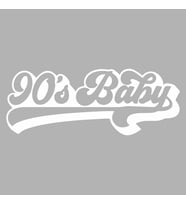 90's Baby Araba Sticker siyah 19x7 CM (Beyaz)