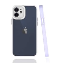 Apple iPhone 12 Kılıf Zore Mima Kenarları Renkli Silikon Kılıf (Lila)