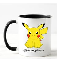 Kişiye Özel Pokemon Pikachu Kupa Bardak (Siyah)