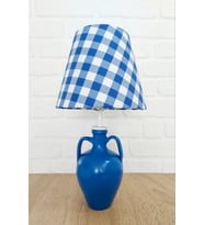 PLAID MAVİ RENK AMFORA AYKLI ABAJUR (Mavi)