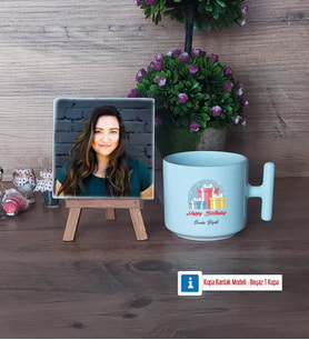 Doğum Günü Hediyesi Fotoğraflı Dekoratif Taş, Kupa Bardak Beyaz Hediye (Model 12)