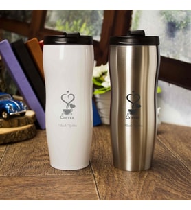 İsme Özel Şık Tasarımlı Elegance Çelik Termos 430 ML M2 (Beyaz)