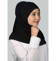 Hazır Türban Pratik Eşarp Tesettür Hijab - Namaz Örtüsü (Siyah)