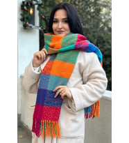 Cairo Bouclé %100 Buklet Premium Atkı (Çok Renkli)