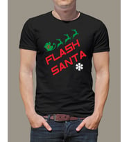 Flash Santa Tişörtü (Siyah)