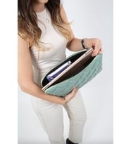 NEMO BAGS Laptop Tablet Kılıfı 14 inç MacBook iPad Pro Air Huawei Evrak Çantası Suni Deri (Mint Yeşili)
