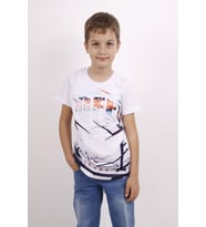 Toontoy Erkek Çocuk Off Gofre Baskılı Tişört (Beyaz)